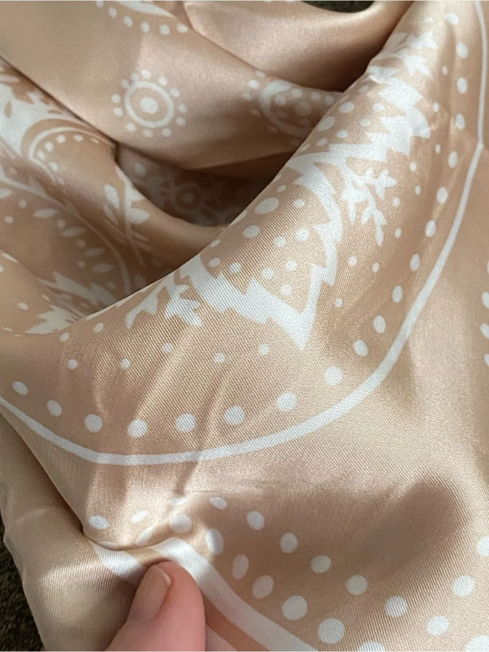 Silky feel square nude blush bandana boho fashion purse scarf coastal streetwear